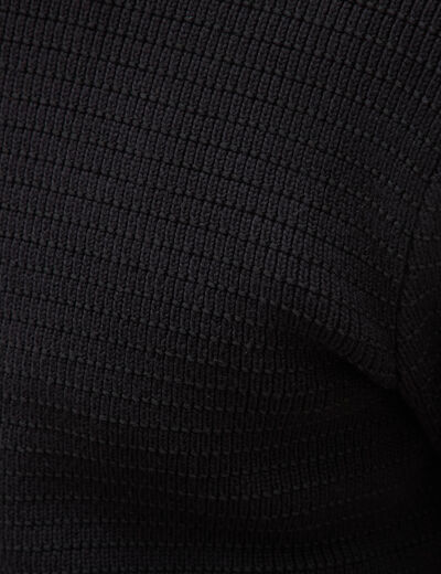 Pull col rond manches longues noir homme