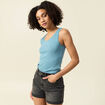 Débardeur femme uni col arrondi Instinct bleu gris femme