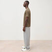 T-shirt col rond manches courtes taupe homme