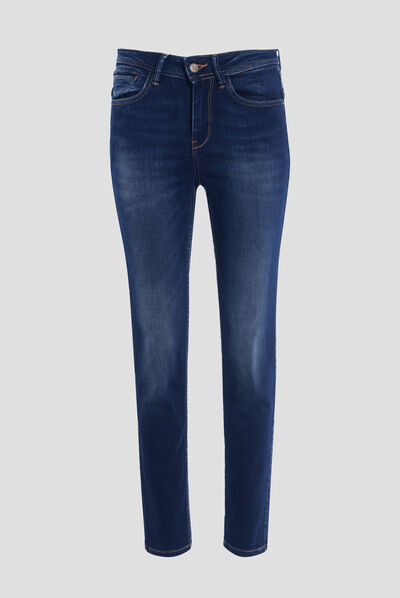 Jeans regular 7/8ème denim brut femme