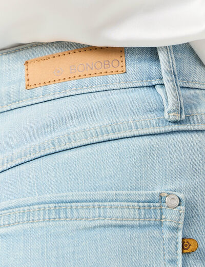 Jeans slim taille haute 7/8ème denim bleach femme