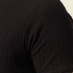T-shirt manches courtes côtelé noir femme