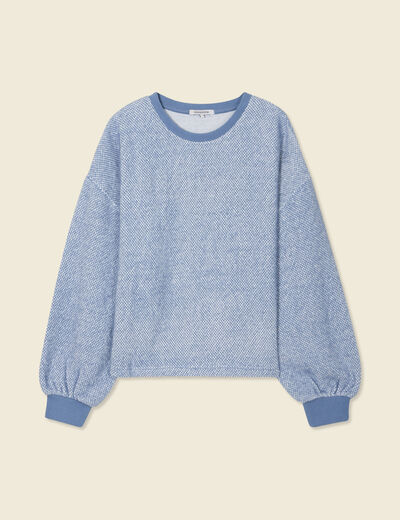 Sweat manches longues bleu clair femme