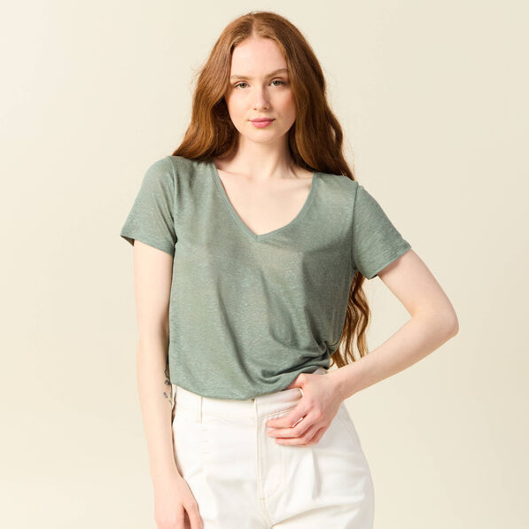 t shirt eco responsable vert kaki femme T-shirt éco-responsable vert kaki femme