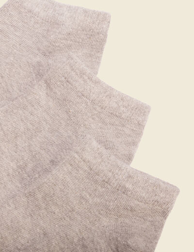 Lot 3 paires chaussettes gris clair homme