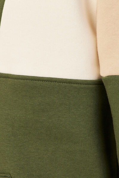 Sweat éco-responsable vert kaki homme