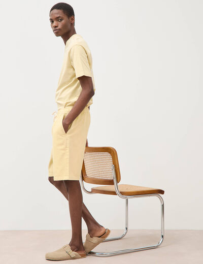 Bermuda en coton jaune clair homme