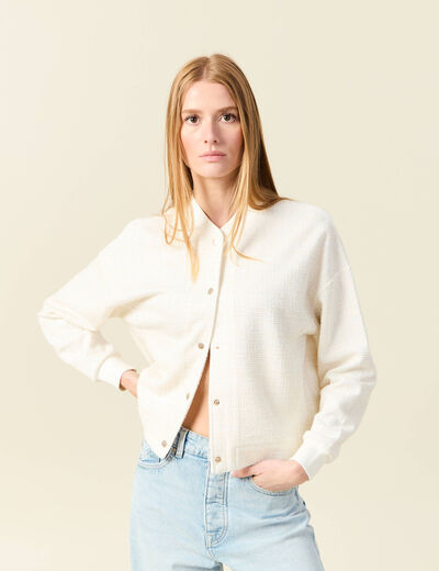 Gilet éco-responsable ecru femme
