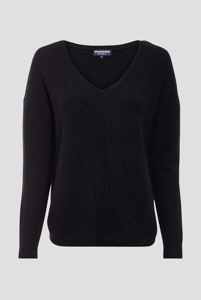 Pull éco-responsable noir femme