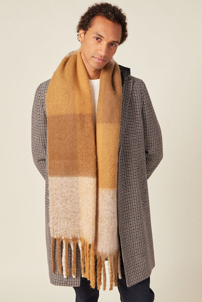Écharpe à franges beige homme