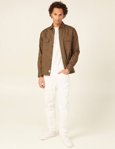 Surchemise manches longues taupe homme