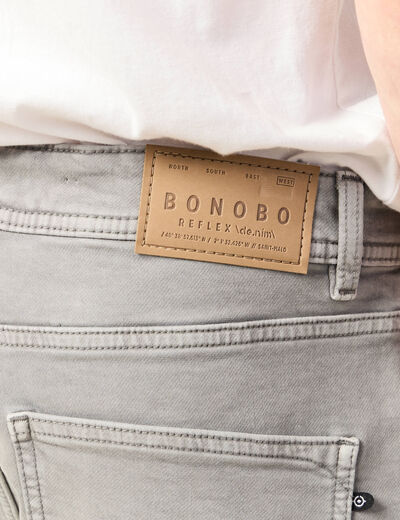 Bermuda en jeans denim gris homme