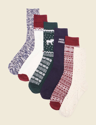 Lot 6 paires chaussettes multicolore homme
