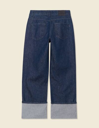 Jeans large 7/8ème denim brut rinse femme