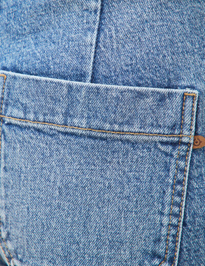 Short en jean taille haute denim stone femme