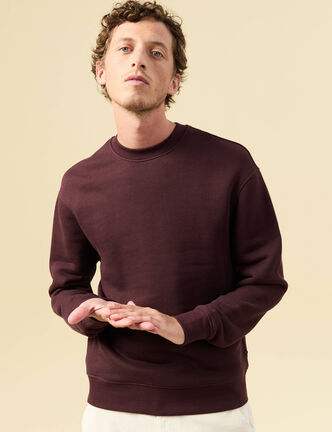 Sweat manches longues bordeaux homme