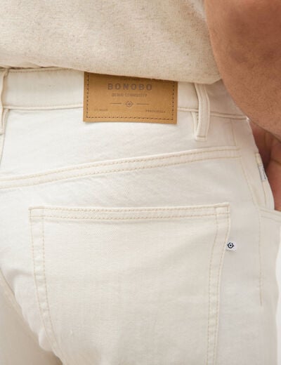 Bermuda regular en jeans denim blanc homme
