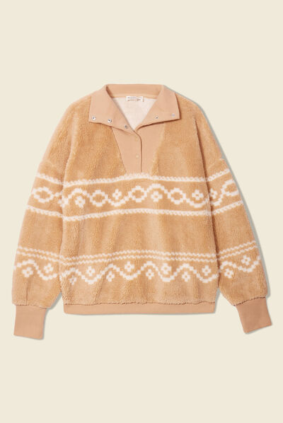 Sweat éco-responsable beige femme