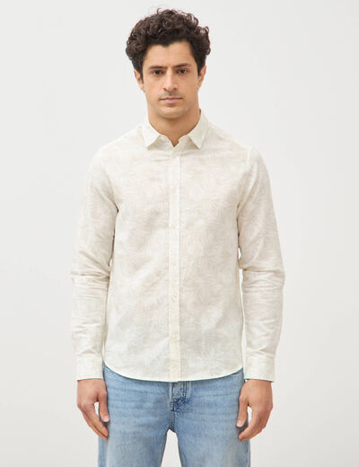 Chemise manches longues blanc homme
