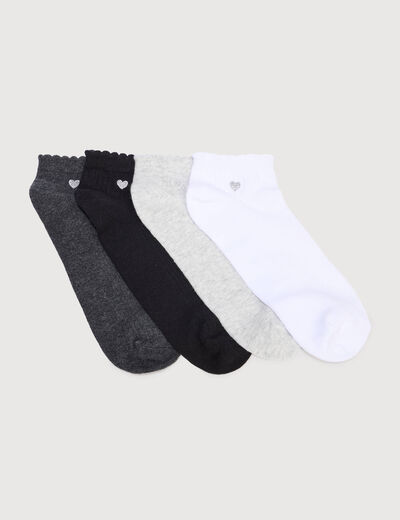 Lot de 4 paires de chaussettes noir femme