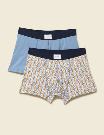 Pack de 2 boxers bleu gris homme