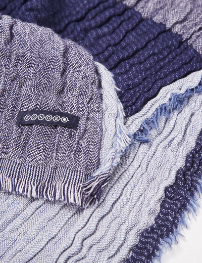 Foulard effet froissé bleu marine homme