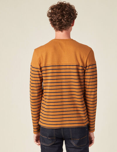 T-shirt manches longues marron homme