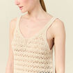Débardeur tricot ajouré creme femme
