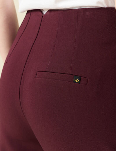 Pantalon cigarette violet foncé femme
