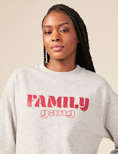 Sweat manches longues gris femme