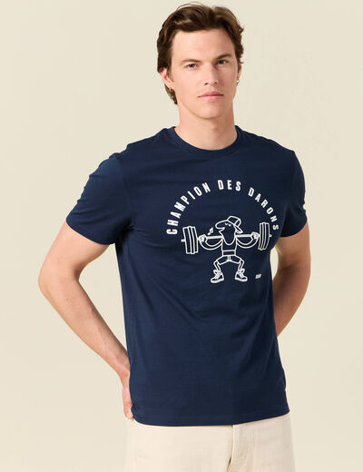 T-shirt manches courtes bleu marine homme