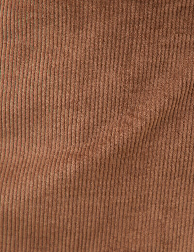 Jupe taille haute en velours vieux rose femme