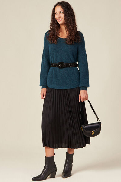Pull éco-responsable bleu canard femme