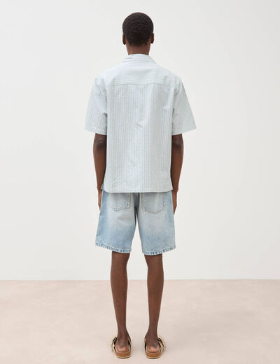 Chemise boyfriend manches courtes vert clair homme