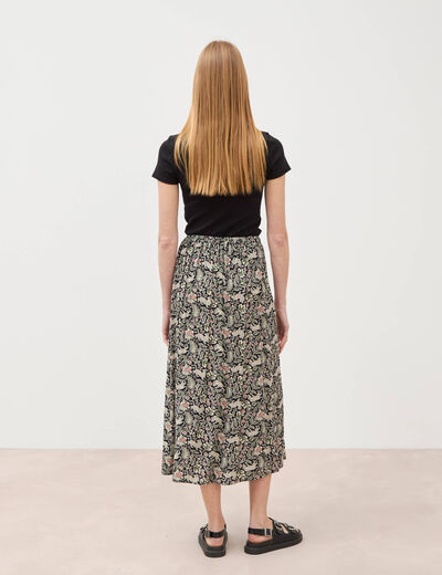 Jupe fluide noir femme