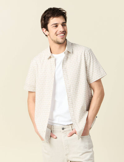 Chemise manches courtes blanc homme