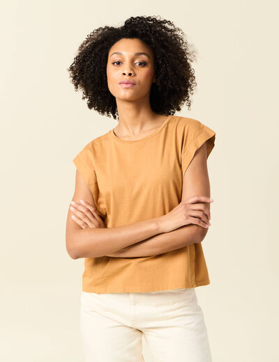 T-shirt manches courtes camel femme