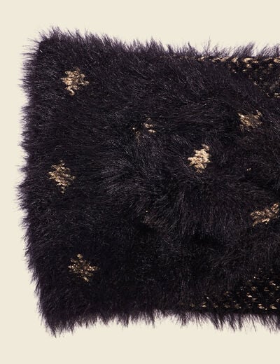 Bandeau fils métallisés noir femme