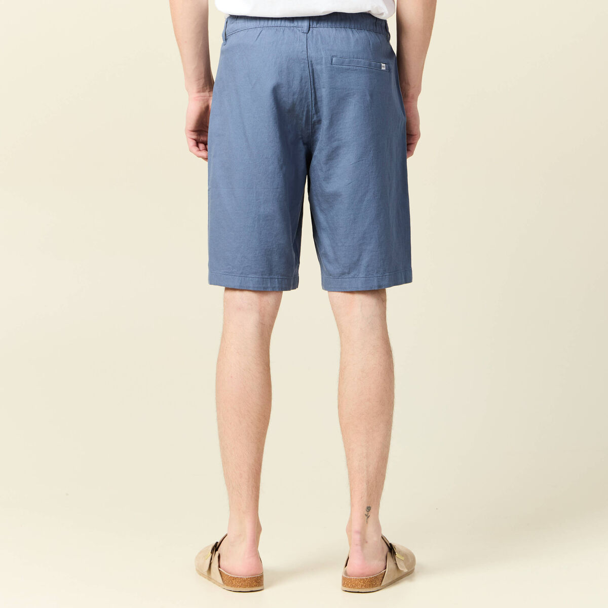 Bermuda droit bleu foncé homme