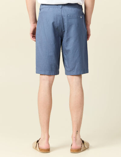 Bermuda droit bleu foncé homme
