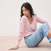 Pull manches longues rose pastel femme
