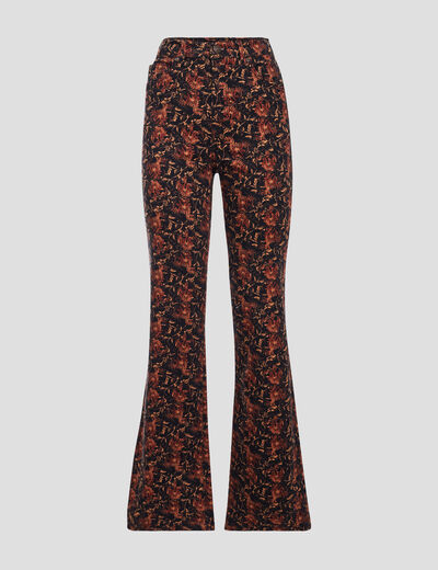 Pantalon bootcut taille haute noir femme