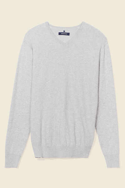 Pull manches longues gris foncé homme