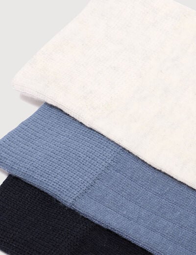 Lot de 5 paires chaussettes hautes bleu gris homme