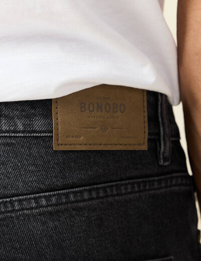 Jeans straight taille tapered denim snow noir homme