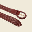 Ceinture tressée en cuir marron femme