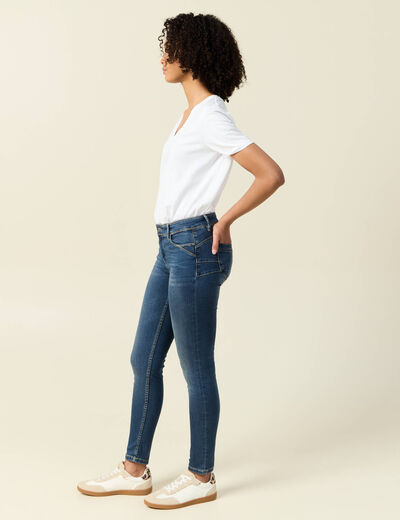 Jeans skinny push up 7/8ème denim stone femme