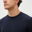 Pull manches longues col rond bleu marine homme