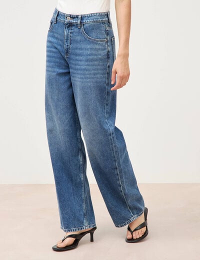 Jeans loose en coton denim used femme