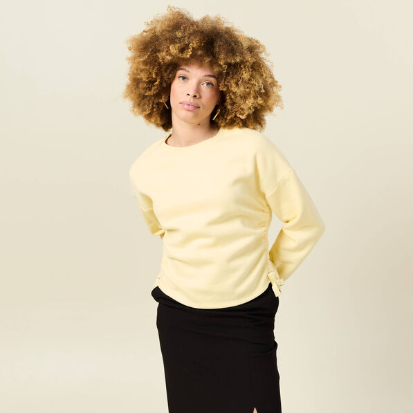 sweat manches longues jaune clair femme Sweat manches longues jaune clair femme